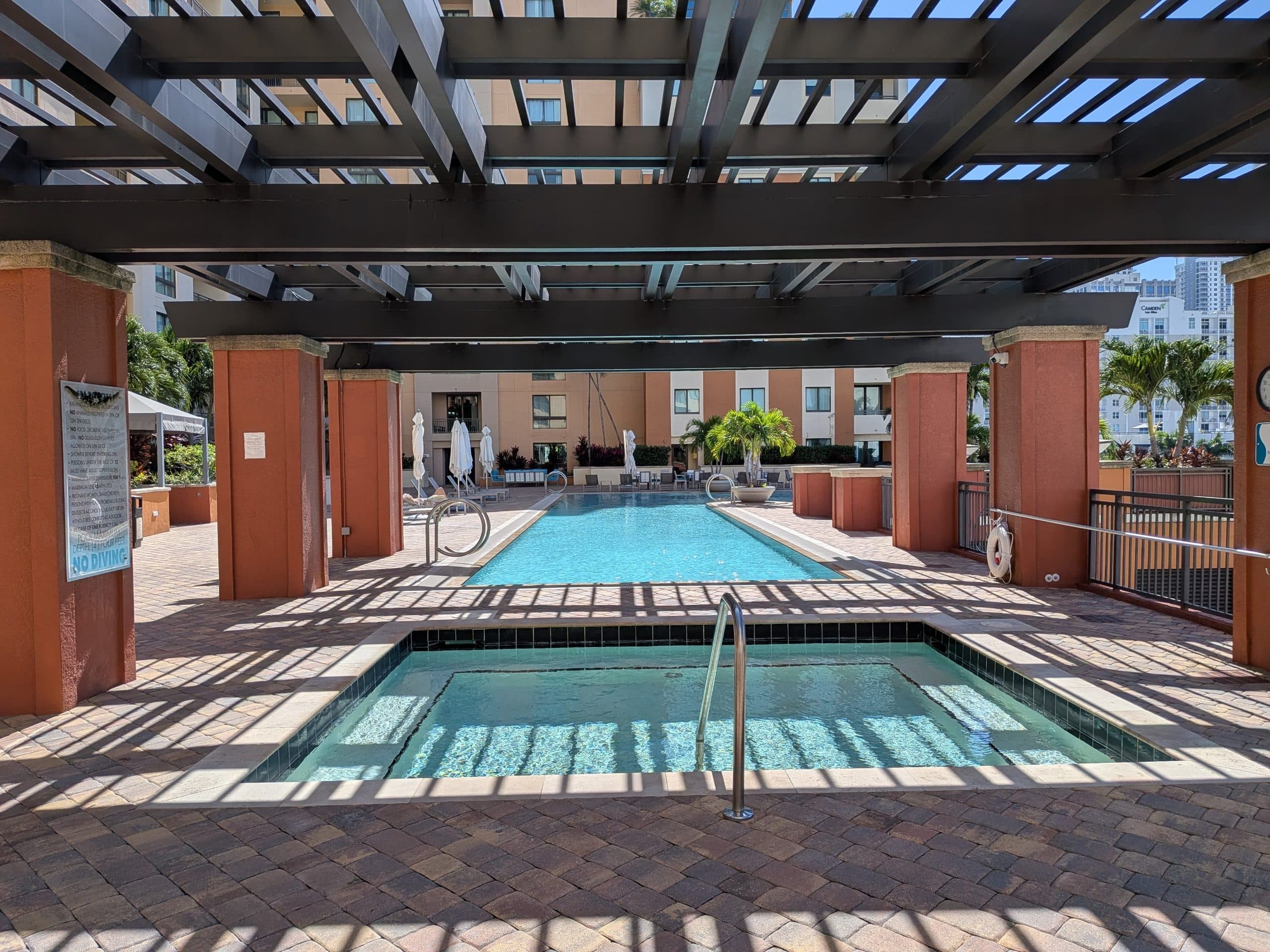 Spa under the pergola at The Waverly at Las Olas